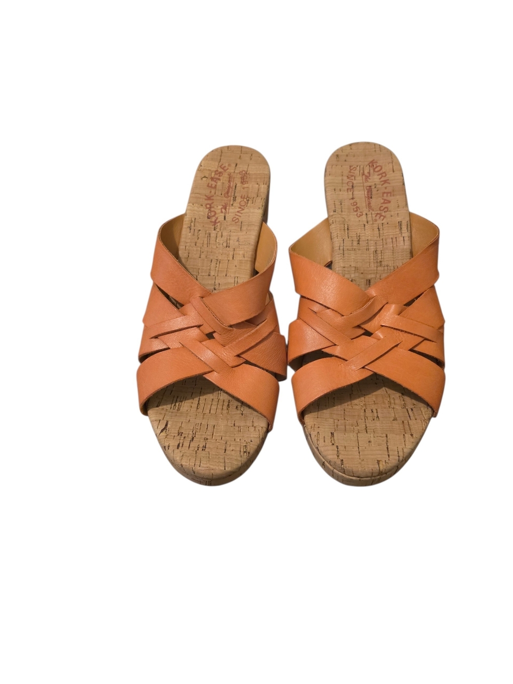 Kork - Ease Women's Orange Woven Slide Sandals - 8